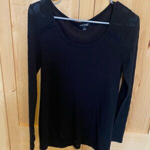 Lucky Brand Black Long Sleeve Top